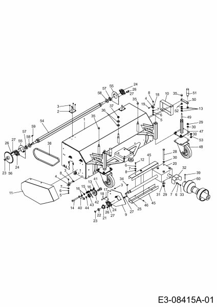 Ersatzteile Zubehör Kompakttraktoren Frontkehrmaschine für CC 2250/3250 RDH 4 WD, hydraulisch Typ: 596-220-600  (2013) Gelenkwelle, Kehrkasten, Räder, Winkelgetriebe