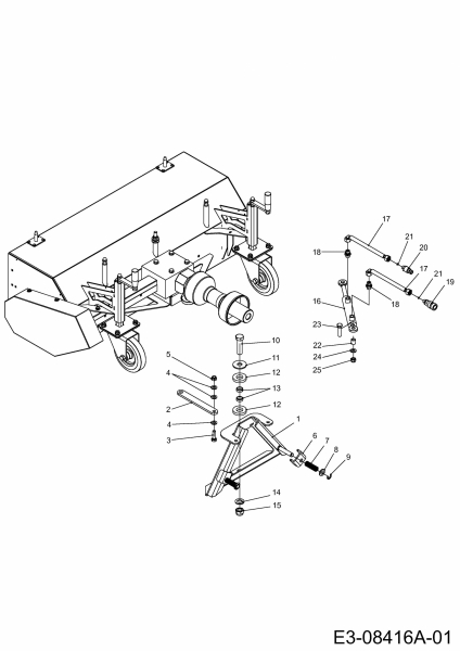 Ersatzteile Zubehör Kompakttraktoren Frontkehrmaschine für CC 2250/3250 RDH 4 WD, hydraulisch Typ: 596-220-600  (2010) Hydraulikzylinder, Kuppeldreieck