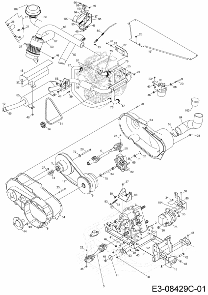 Ersatzteile Massey Ferguson Utility Vehicle MF 20 MD Typ: 37AK468D695  (2017) Auspuff, Gelenkwellen, Motorzubehör
