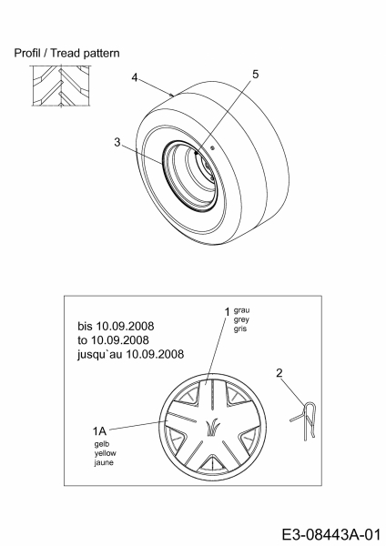 Ersatzteile Zubehör Garten- und Rasentraktoren Agrarbereifung für 900 Serie (NX-09) mit Mähwerk N (41/105cm) Typ: 196-721-678  (2012) Grundgerät