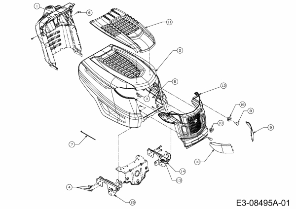 Ersatzteile MTD Rasentraktor 117/20 Typ: 13AT77KT308  (2013) Motorhaube K-Style 