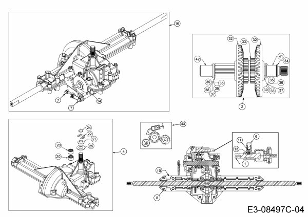 Ersatzteile Troy-Bilt Rasentraktoren Bronco 42 Typ: 13WX78KS066  (2015) Getriebe 618-04566A