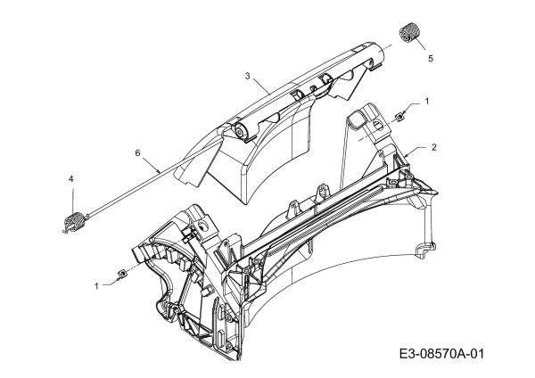 Ersatzteile MTD Benzin Rasenmäher ohne Antrieb Smart 53 PB Typ: 11A-B25D600  (2014) Leitstück hinten, Heckklappe 