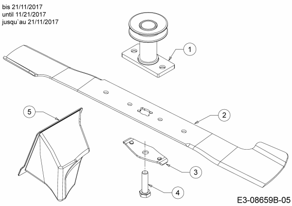 Ersatzteile MTD Benzin Rasenmäher mit Antrieb Optima 53 SPBHWIS Typ: 12CEPH7E600  (2018) Messer, Messeraufnahme, Mulchstopfen bis 21/11/2017 
