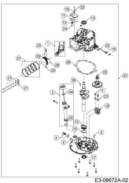 Ersatzteile MTD-Motoren Vertikal 5T65RHA Typ: 752Z5T65RHA  (2017) Rumpfmotor