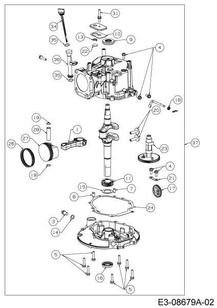 Ersatzteile MTD-Motoren Vertikal 5T65RH Typ: 752Z5T65RH  (2018) Rumpfmotor