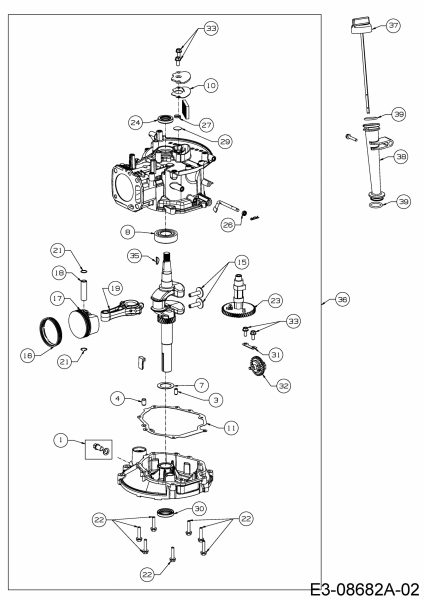 Ersatzteile MTD-Motoren Vertikal 1X65RH Typ: 752Z1X65RH  (2016) Rumpfmotor