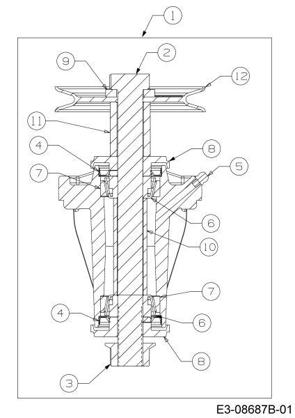 Cub Cadet Ersatzteile Zero Turn XZ3 122 17BIDGHB603  (2017) Messerspindel 618-06994A