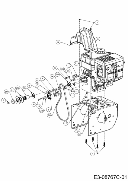 Ersatzteile MTD Kehrmaschine Optima PS 700 Typ: 24B-812C678  (2017) Fahrantrieb 