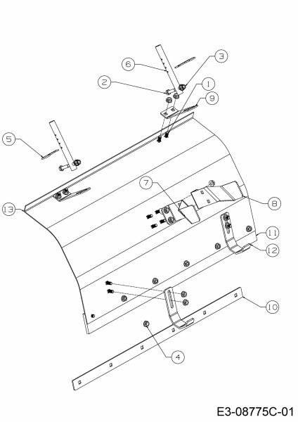 Ersatzteile Zubehör Kehrmaschinen Räumschild Räumschild 70 cm Typ: 196A068-000  (2017) Grundgerät