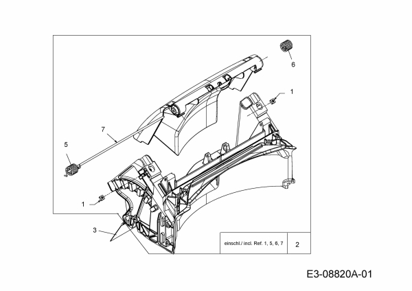 Ersatzteile MTD Benzin Rasenmäher ohne Antrieb Yard Machines 21 Typ: 11A-A14T360  (2013) Leitstück hinten, Heckklappe 