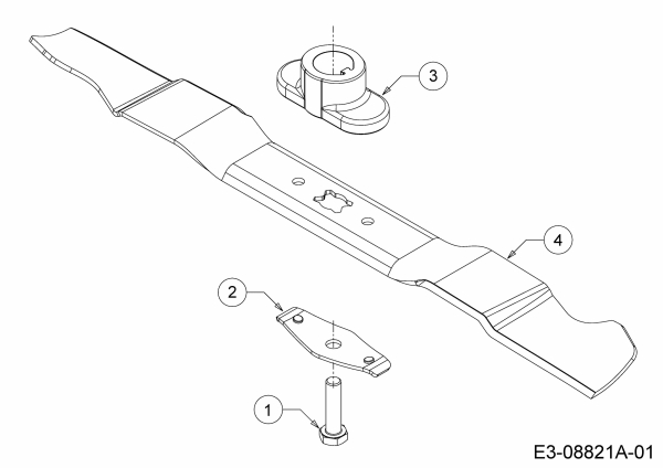 Ersatzteile MTD Benzin Rasenmäher ohne Antrieb Yard Machines 21 Typ: 11A-A14T360  (2015) Messer, Messeraufnahme 