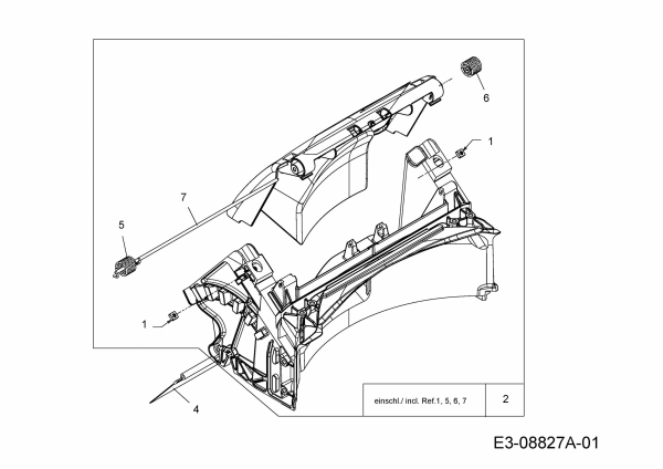 Cub Cadet Ersatzteile Motormäher SC 100 11A-A92J710  (2014) Leitstück hinten, Heckklappe
