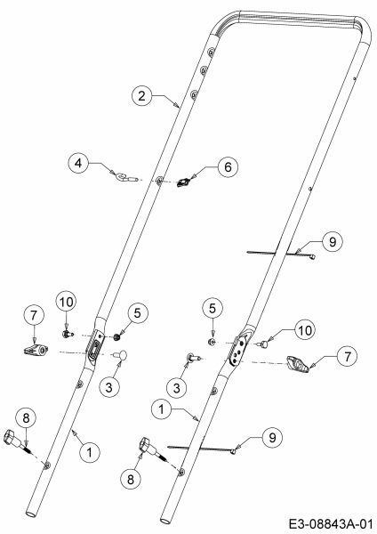 Ersatzteile Troy-Bilt Motormäher TB 130 Typ: 11A-B21Q309  (2014) Holm