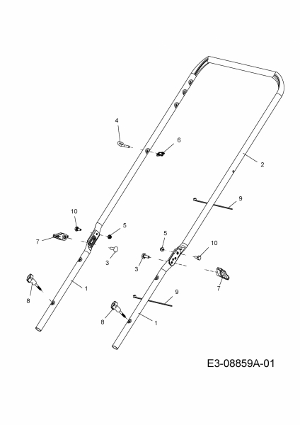 Ersatzteile MTD Benzin Rasenmäher mit Antrieb A 13 K Typ: 12A-A13K729  (2015) Holm 