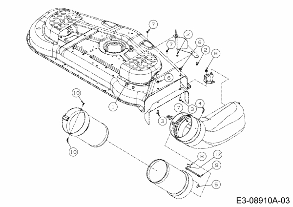 Ersatzteile Zubehör Zero Turn Grasfangeinrichtung für RZTL 54 mit Mähwerk K (54/137cm) Typ: 19A70034100  (2015) Befestigung Auswurfschacht