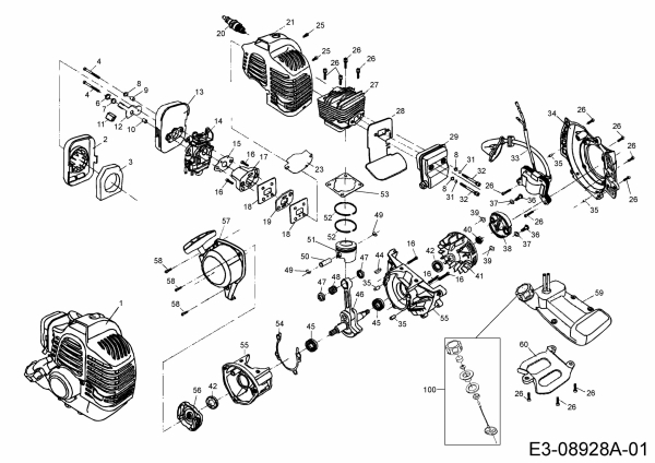 Ersatzteile MTD Motorsense Smart BC 26 Typ: 41BTG0G-678  (2018) Motor 