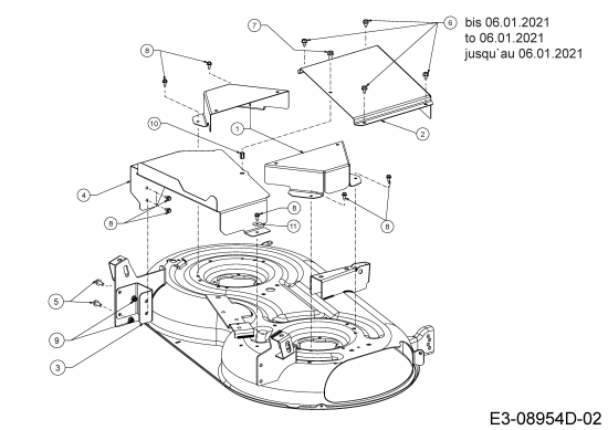 Cub Cadet Ersatzteile Zero Turn XZ5 L107 17AAEACS603 (2021) Mähwerksabdeckung bis 06.01.2021
