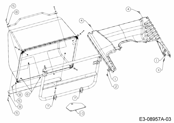 Ersatzteile MTD Rasentraktor Minirider 76 RDE Typ: 13A226SD600  (2015) Anhängekupplung, Schraubensatz Grasfangsack 