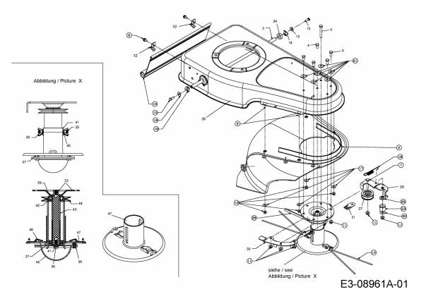 Ersatzteile MTD Benzin Faden Rasenmäher 22 Wheeled String Trimmer Typ: 25A-26J7306  (2014) Rahmen, Fadenspindel 