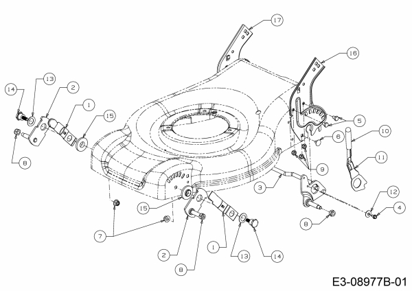 Ersatzteile MTD Benzin Rasenmäher mit Antrieb 46 BS Typ: 12A-J75B600  (2018) Höhenverstellung 