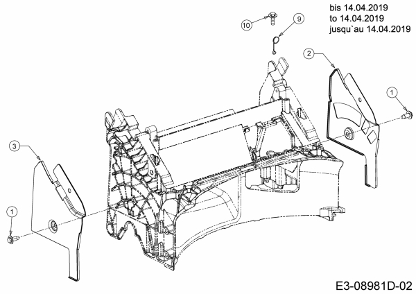 Ersatzteile MTD Benzin Rasenmäher mit Antrieb Smart 53 SPOHW Typ: 12A-PBJ6600 (2019) Holmbraketten bis 14.04.2019 