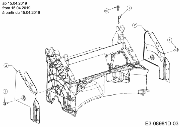 Ersatzteile MTD Benzin Rasenmäher mit Antrieb Smart 53 SPOHW Typ: 12A-PBJ6600 (2019) Holmbracketten ab 15.04.2019 