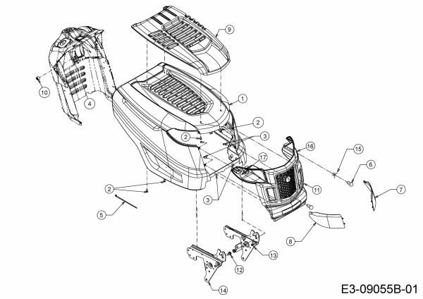 Ersatzteile B Power Rasentraktoren BT 145-92 AH Typ: 13IM71KE648  (2016) Motorhaube K-Style
