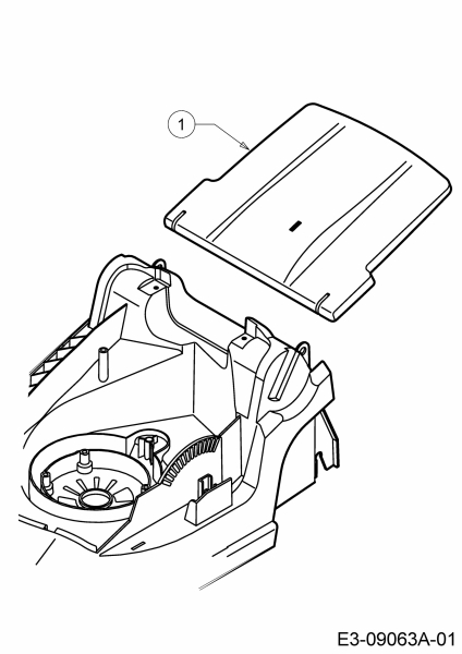 Ersatzteile WOLF-Garten Elektro Rasenmäher ohne Antrieb Blue Power 34 E Typ: 18BWF1X1C50  (2016) Heckklappe 