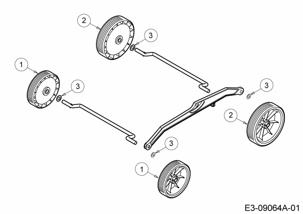 Ersatzteile WOLF-Garten Elektro Rasenmäher ohne Antrieb Expert 37 E Typ: 18CWG1H-C50  (2014) Räder 