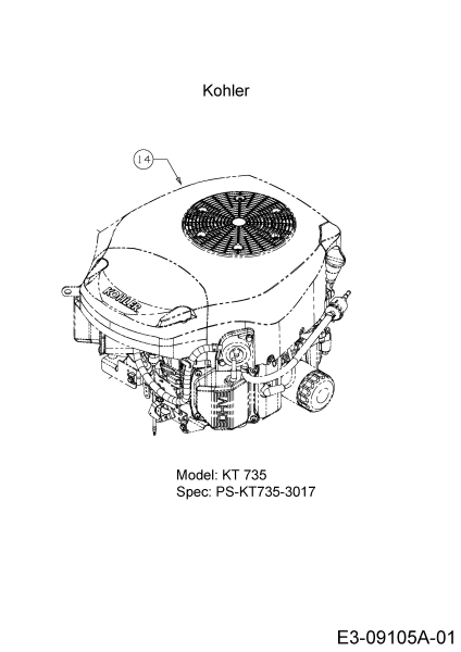 Cub Cadet Ersatzteile Zero Turn Z-Force SZ 60 17ASDGHD010  (2015) Motor Kohler