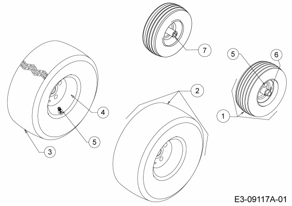 Ersatzteile Troy-Bilt Zero Turn Colt XP 42 Typ: 17ARCACS309  (2015) Räder 11x4 + 18x8.5-8