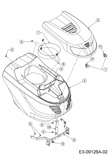 Ersatzteile Massey Ferguson Rasentraktoren MF 41-18 RH Typ: 13HJ99GN695  (2016) Motorhaube G-Style