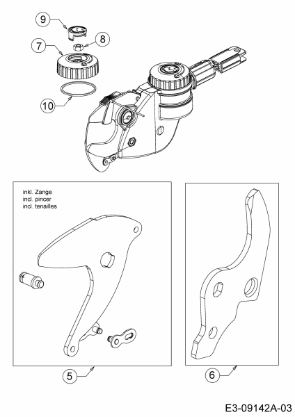 Ersatzteile WOLF-Garten Astschere PDCRR 200 Typ: 73ACA001650  (2016) Handrad, Reparatursatz Messer 