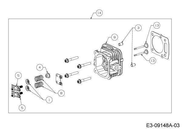 Ersatzteile MTD-Motoren Vertikal 1P61BHB Typ: 752Z1P61BHB  (2014) Zylinderkopf