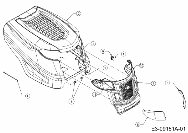 Ersatzteile Okay Rasentraktoren Master Cut 105-15/200 H Typ: 13HU99KN675  (2015) Motorhaube K-Style