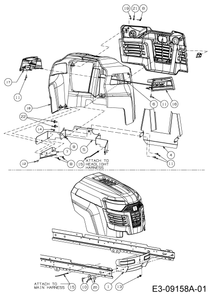 Cub Cadet Ersatzteile Gartentraktoren GTX 2100 14A-3GE-603  (2015) Motorhaube A-Style