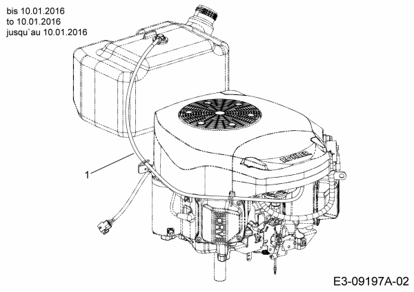 Ersatzteile Troy-Bilt Gartentraktoren Super Bronco GT 54 FAB Typ: 14A7A3KA066 (2016) Entlüftungsschlauch bis 10.01.2016
