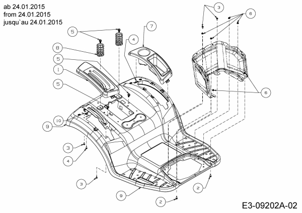 Ersatzteile Troy-Bilt Rasentraktoren TB 2042 Typ: 13APA1KS309 (2015) Sitzwanne ab 24.01.2015