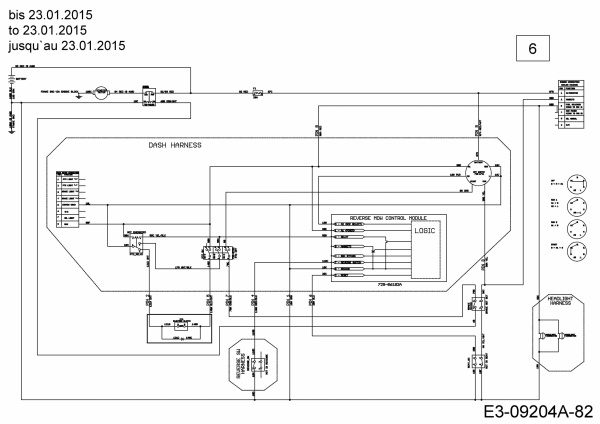 Ersatzteile Troy-Bilt Rasentraktoren TB 2042 Typ: 13APA1KS309 (2015) Schaltplan bis 23.01.2015