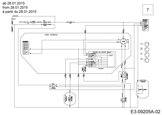 Cub Cadet Ersatzteile Rasentraktoren LX 42 KH 13APA1CS330  (2015) Schaltplan ab 28.01.2015