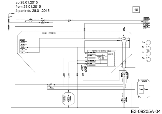 Cub Cadet Ersatzteile Rasentraktoren LX 42 KH 13APA1CS330  (2015) Schaltplan Rückwärtsgang ab 28.01.2015
