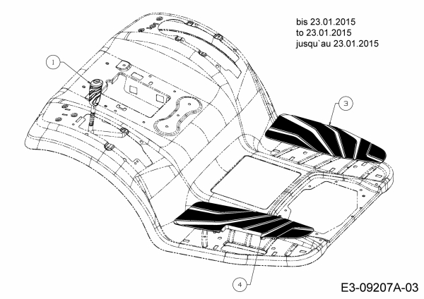Ersatzteile Troy-Bilt Rasentraktoren TB 2042 Typ: 13APA1KS309 (2015) Handgriff, Trittbrettbelag bis 23.01.2015