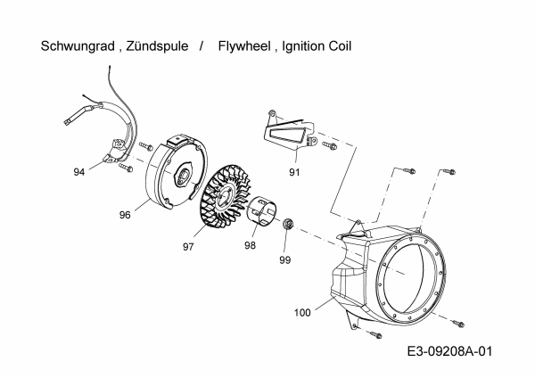 Ersatzteile MTD-Motoren Horizontal 170-AU Typ: 752Z170-AU (2014) Schwungrad, Zündspule