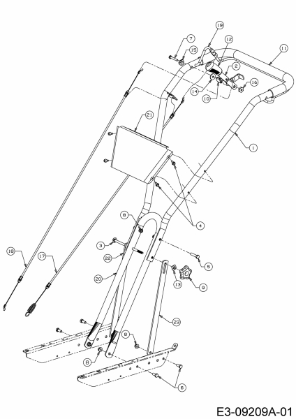 Ersatzteile Troy-Bilt Motorhacken Super Bronco 16 Typ: 21D-65M8766  (2014) Holm, Schaltzug