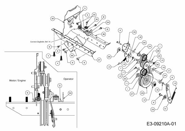 Ersatzteile Troy-Bilt Motorhacken Super Bronco 16 Typ: 21D-65M8766  (2014) Keilriementrieb, Rahmen