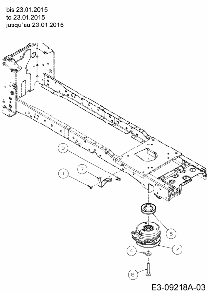 Ersatzteile Troy-Bilt Rasentraktoren TB 2042 Typ: 13APA1KS309 (2015) Elektromagnetkupplung, Motorkeilriemenscheibe bis 23.01.2015