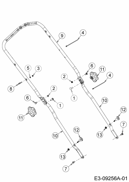 Ersatzteile MTD Benzin Rasenmäher mit Antrieb Smart 53 SPSHHW Typ: 12A-PDCQ600  (2016) Holm 