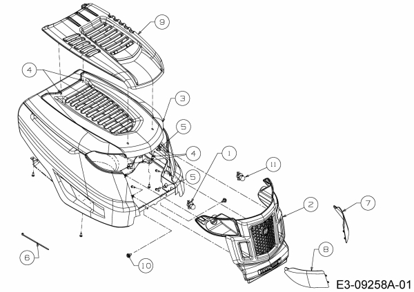 Ersatzteile Troy-Bilt Gartentraktoren TB 2654 Typ: 14AR94KK066  (2015) Motorhaube K-Style