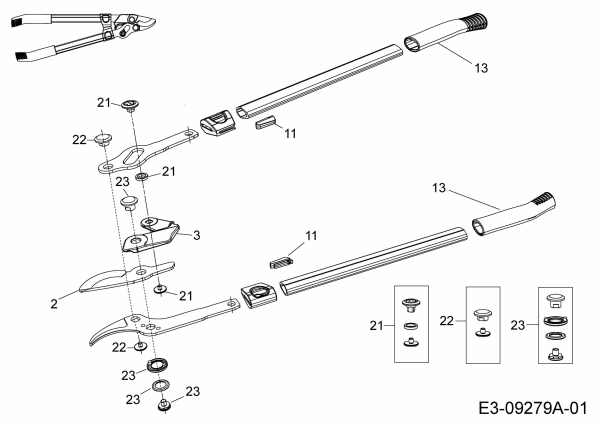 Ersatzteile WOLF-Garten Astschere Power Cut RR 650 Typ: 73AGA004650  (2015) Grundgerät 